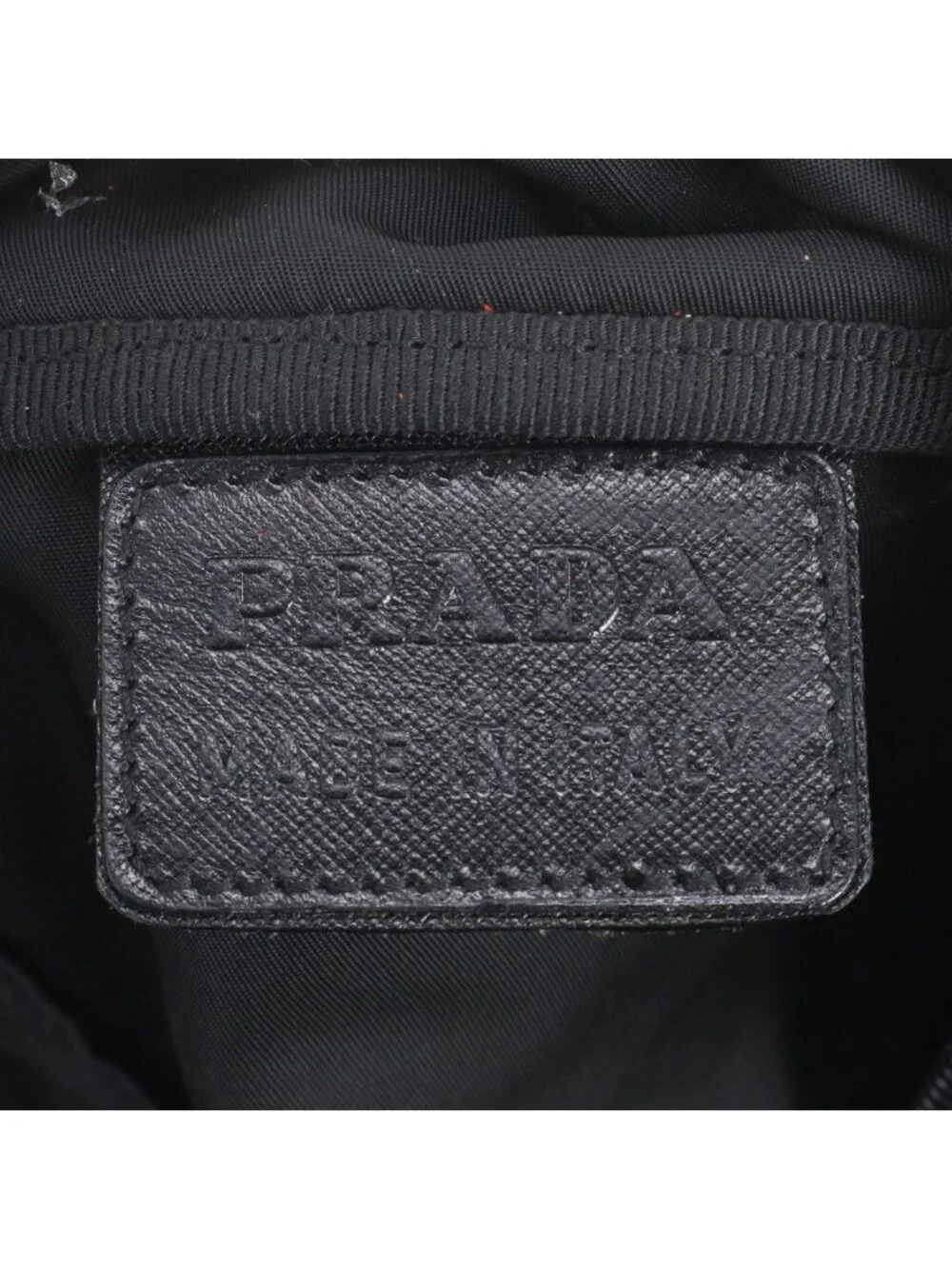 Prada Tessuto Nylon Triangle Logo Leather Boston Bag Tote Black